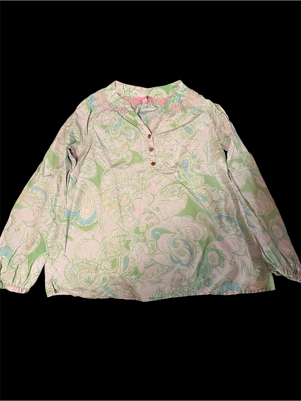 Lilly Pulitzer Pastel Paisley Long-Sleeve Tunic - Pink, Green & Blue